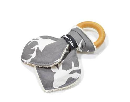 Wood Teething Ring - Gray Deer